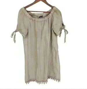 NWOT Lungo L'Arno Linen Off Shoulder Dress